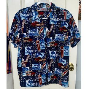 Surfing Hawaiian Button Up Shirt Size:L NWOT